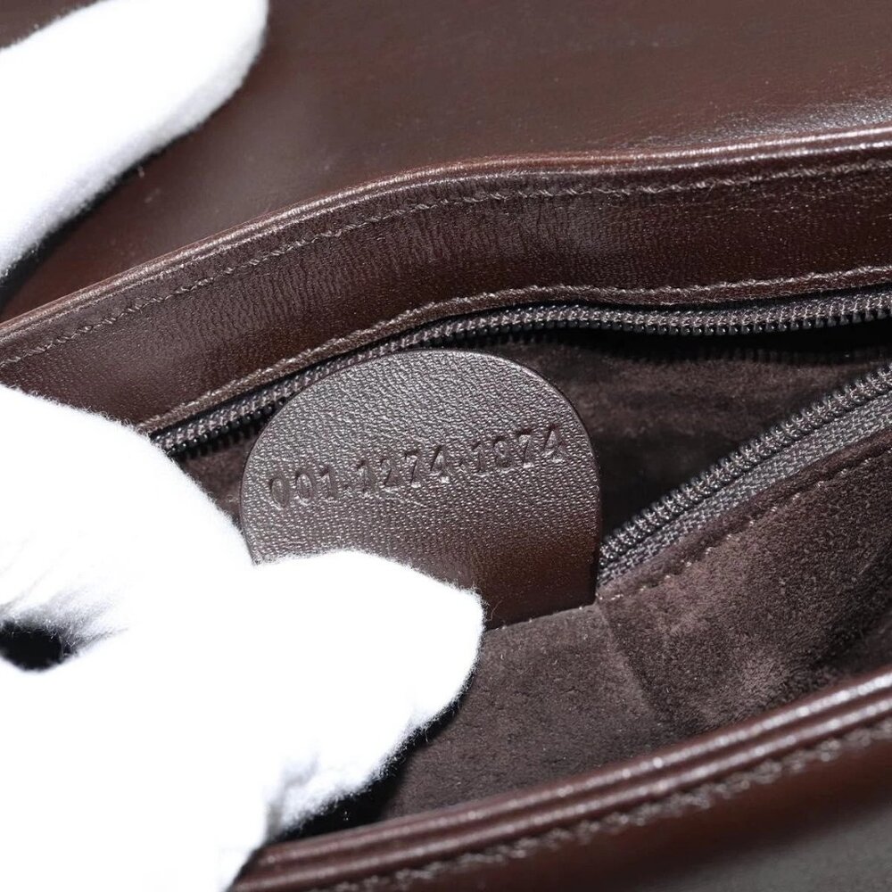 GUCCI Shoulder Bag Leather Brown Gold 001 1274 1874 Auth am9820 - Picture 13 of 16